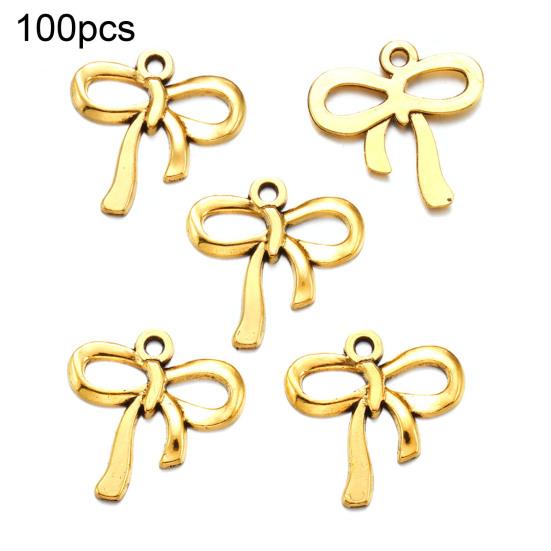 100 Pcs Bow Charms for Jewelry Making DIY Accessories Bowknot Keychain Charms Alloy Bow Shape Charms for Earrings Necklaces Bracelets Crafting