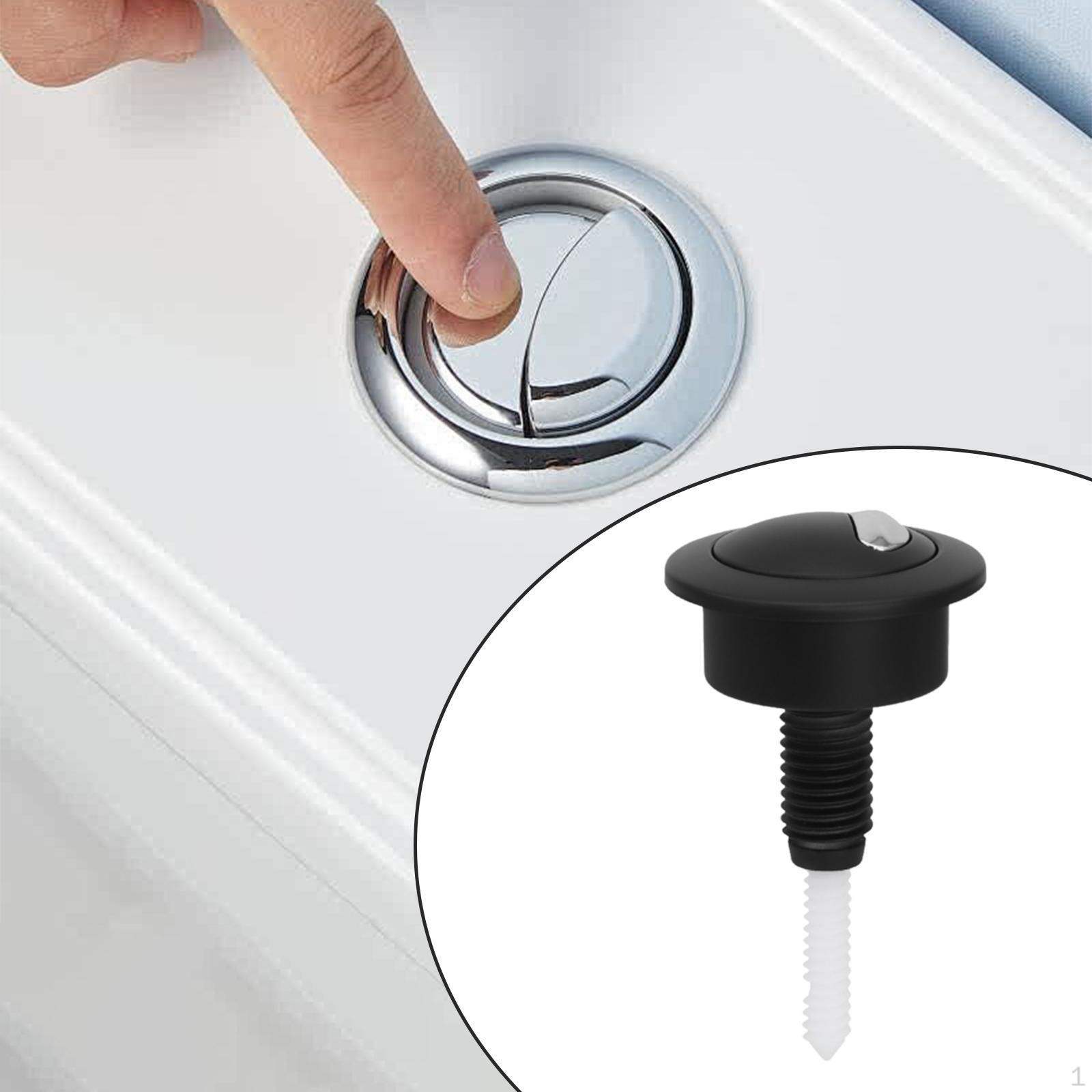 

Двойной сливной бачок для унитаза Кнопка нажатия Аксессуары для ванной комнаты Простая установка Фитинги для Black with Silver_8.7cmx4.8cm