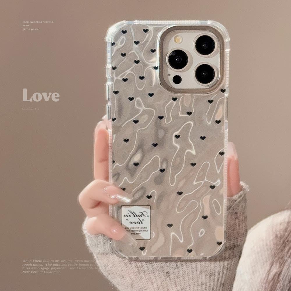 

Black Heart Case for iPhone 13 iPhone 15 iPhone 16 Pro Max iPhone 12