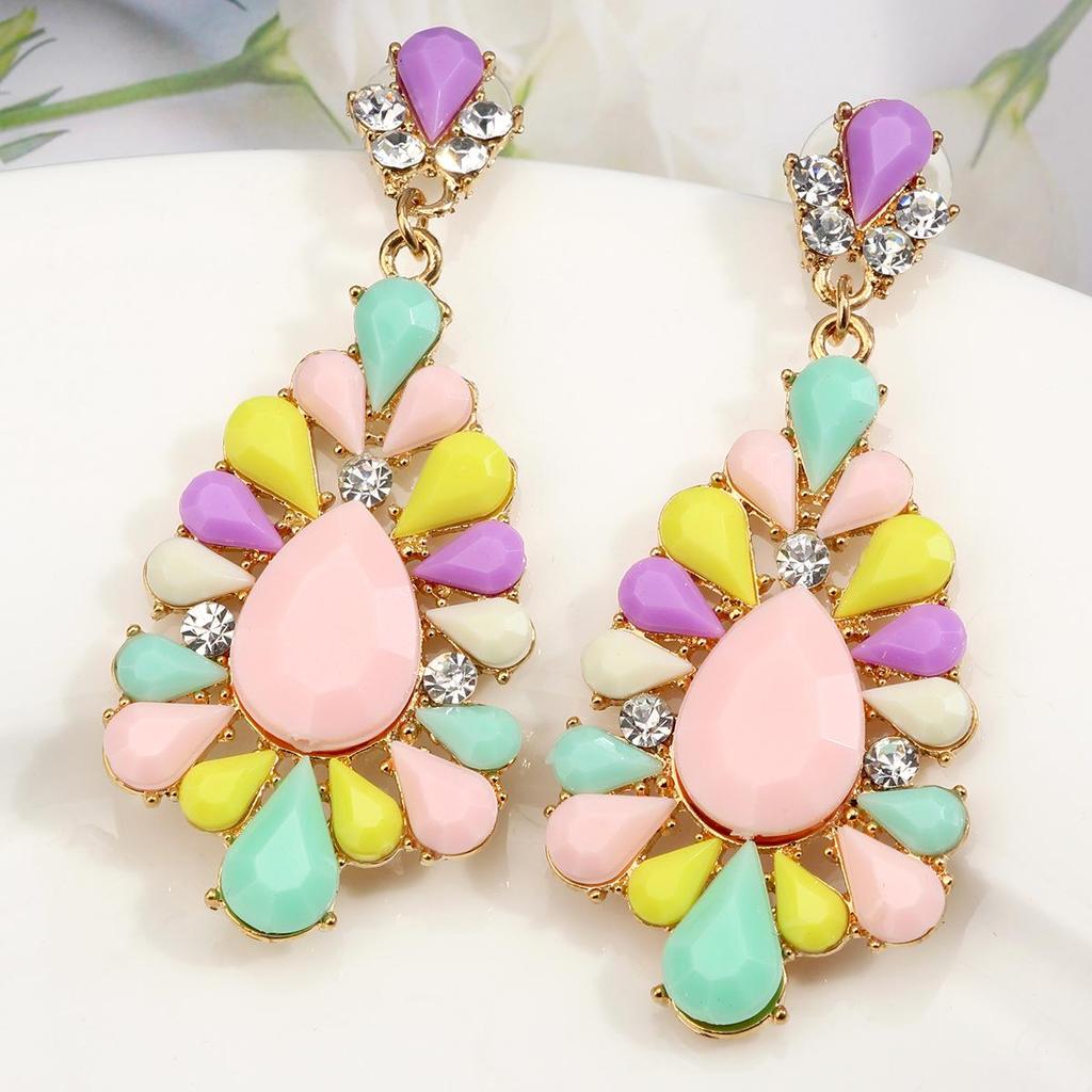 Luxury Baroque Style Crystal Teardrop Earrings for Women