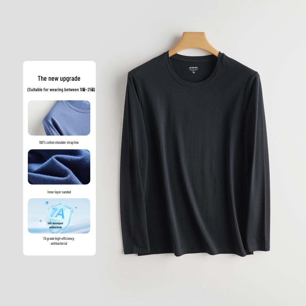 

2023 Мужской базовый слой из чистого хлопка: Осенний молодежный свитер, теплый тонкий термобелье XL