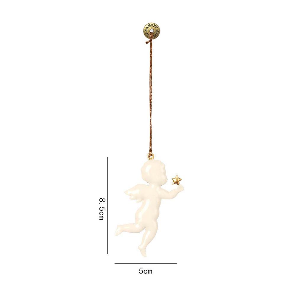 Nordic Christmas Hanging Decoration Iron Art Cartoon Soldiers Angel Drop Ornaments Double-sides Accessories Embellishment