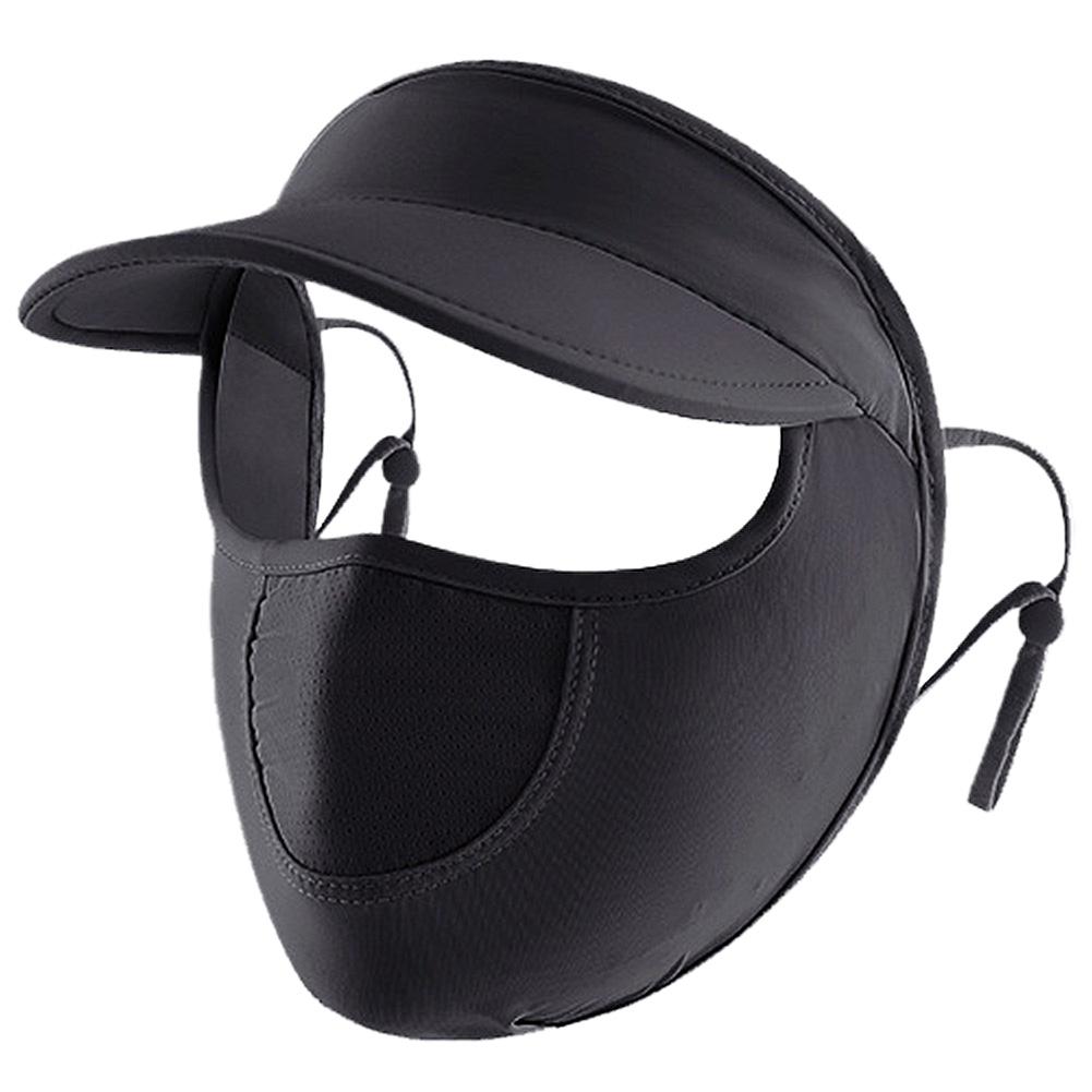 

Женская солнцезащитная маска из ледяного шелка, дышащая защита от ультрафиолета, защитная маска для лица, шляпа от солнца для занятий спортом на открытом воздухе чёрный