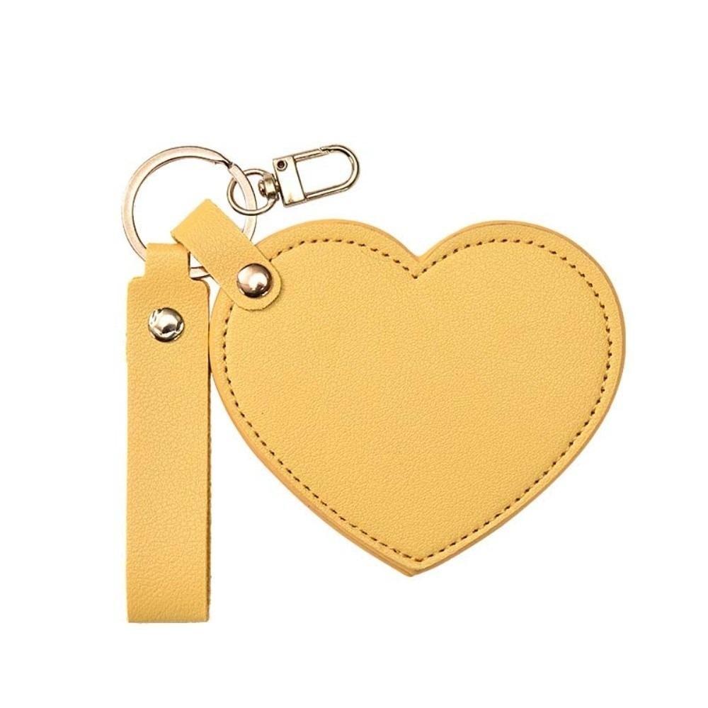 Rotate Small Mirror Love Heart Makeup Mirror Korean Style Colorful Love Keychain  Women