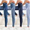 Damen Sport Yoga Leggings Faux Denim Jeans Skinny Eng Nahtlos Fitness Po Lifting Outdoor Hose