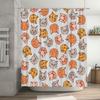 Adorable Cartoon Cat Shower Curtain White Bath Decor with Multicolored Cats for Bathroom Cute Home Decoration Accessories Perfec