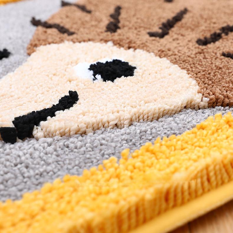Badezimmerteppich Niedlicher Cartoon Beflockter Teppich Bequem Rutschfest Stark Saugfähig Fußmatte Schlafzimmer Wohnzimmer Teppich