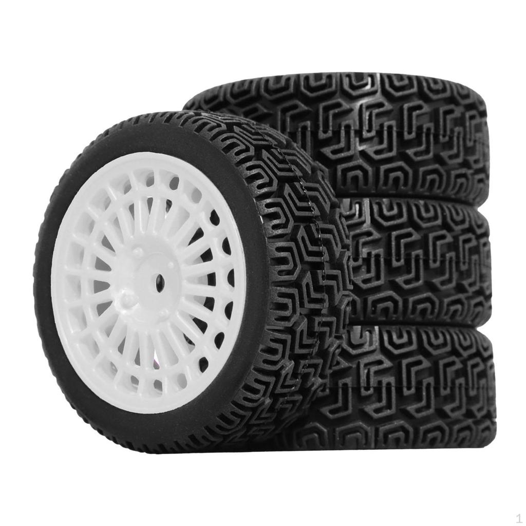 4 Pieces RC Wheel and Tire Upgrade 12mm Hex Black Model DIY Spare Parts Professional Accessory