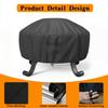 Waterproof Patio Fire Pit Cover Black UV Protector Grill BBQ Shelter Outdoor Garden Yard Round BBQ Cover Canopy Furniture Covers