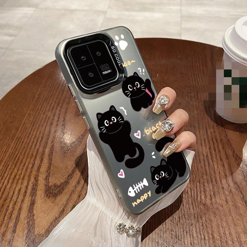 

Милый чехол с изображением кота для iPhone 16 Samsung A55 A35 A34 S24 FE Xiaomi Redmi Note 13 Pro 14C Huawei Honor 200 противоударный бампер для телефона с защитой от царапин iPhone 14 Pro