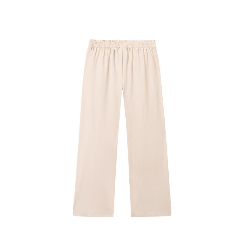 Anta Comfortable Casual Simple Versatile Breathable Straight Leg Knitted Sports Pants Women bottoms Nude-Khaki 962527313-1