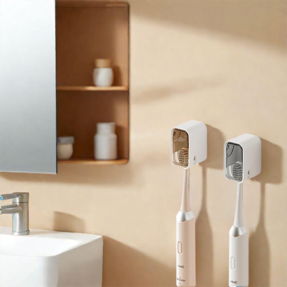 3Pcs Wall Mounted Toothbrush Holder Punch Free Tooth Brush Rack Toothbrush Storage Box Bathroom