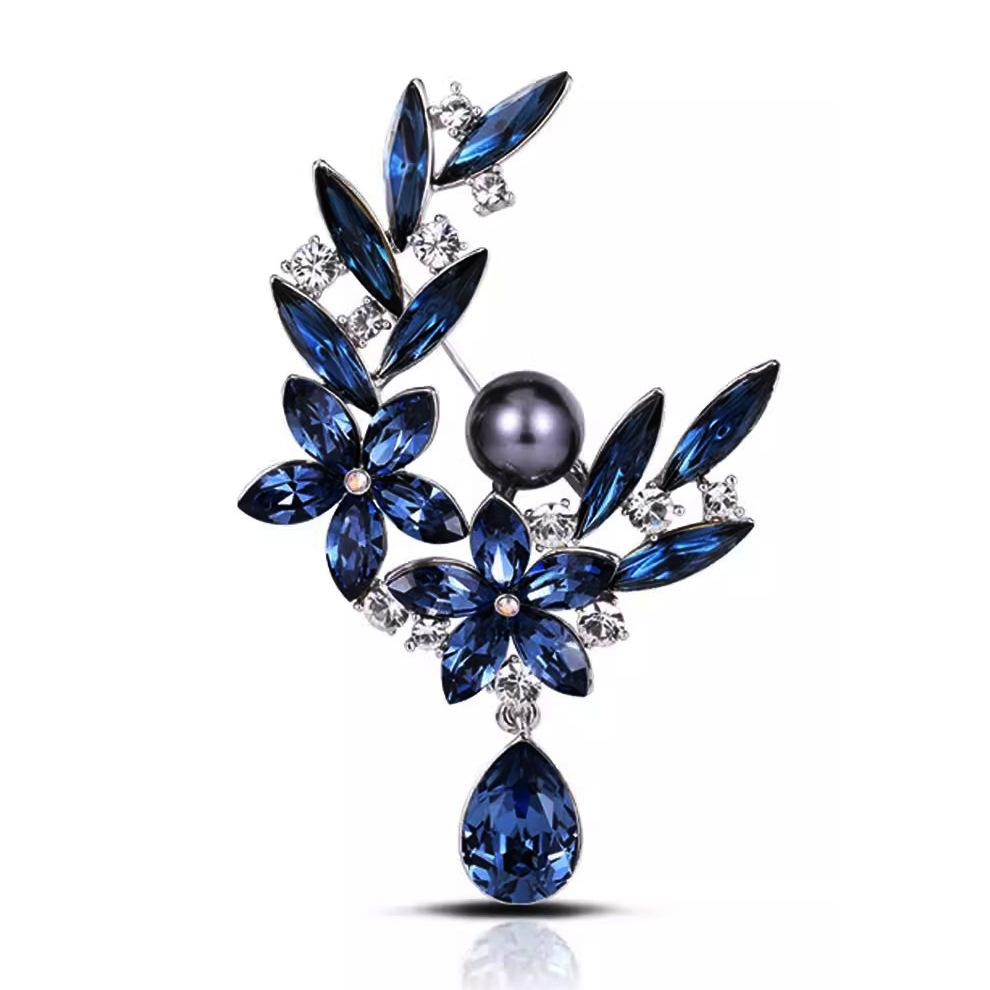 

Брошь в виде цветка из кристаллов, роскошная женская брошь в виде жемчуга, дизайнерская булавка Sense, аксессуары для костюмов