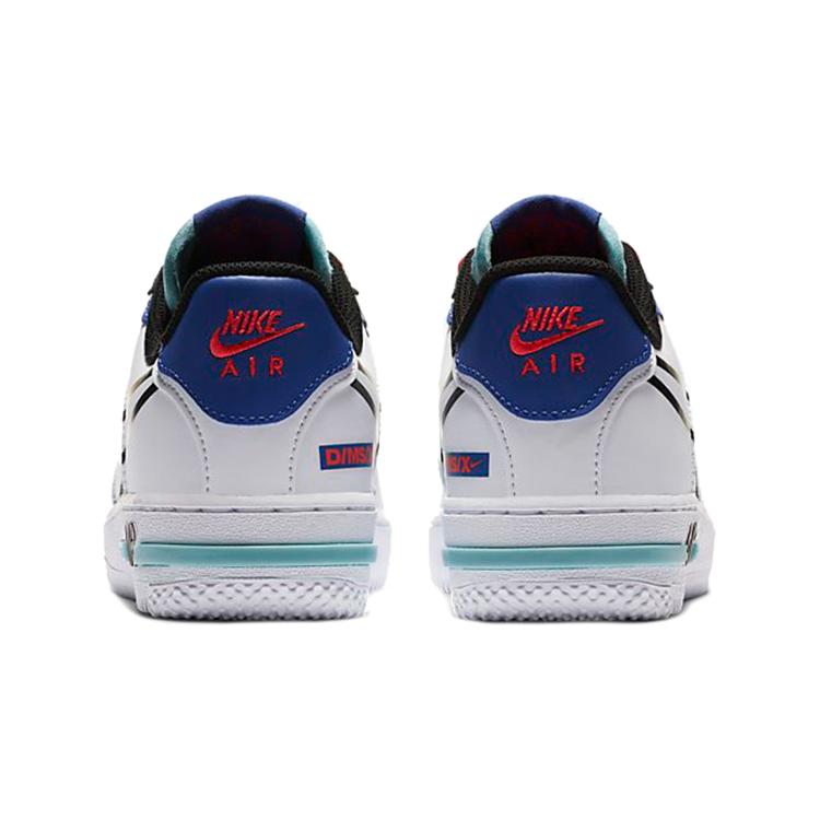New Nike Air Force 1 React White Astronomy Blue Laser Crimson GS CD6960-101