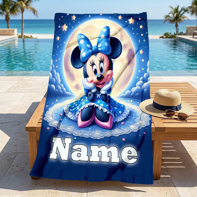 Custom Name Halloween Stitch Stylish Digital Printing Beach Towel Quick‑Drying Absorbent Blanket for Beach Pool Gym Travel