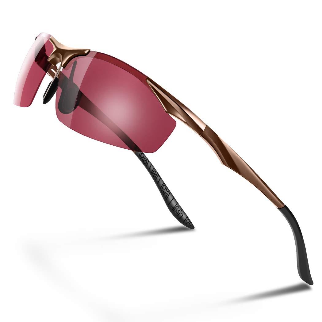 

Glazata Polarized Sports UV400 for Night and Fishing Sunglasses, Ultra-Lightweight Metal, Protection, Driving, Baseball, Cycling, Fishing, Running,