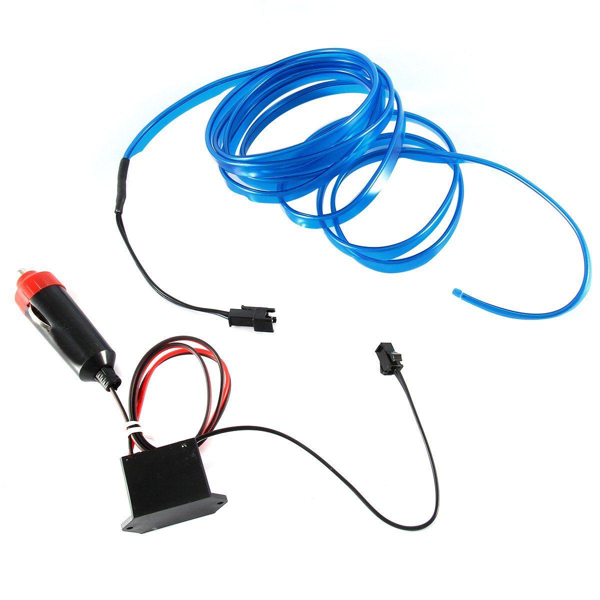 

2M автомобильный светодиодный EL провод холодный свет свечение салона гибкая атмосфера декоративная лампа автомобильный стиль окружающий свет зажим зажим 12 В световая линия