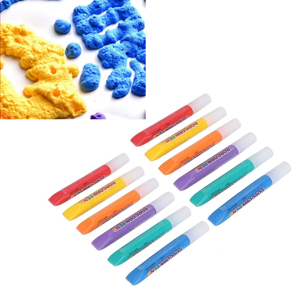 12pcs  Bubble Popcorn Drawing Pen Popcorn Color Paint Pen for Greeting Cards Christmas