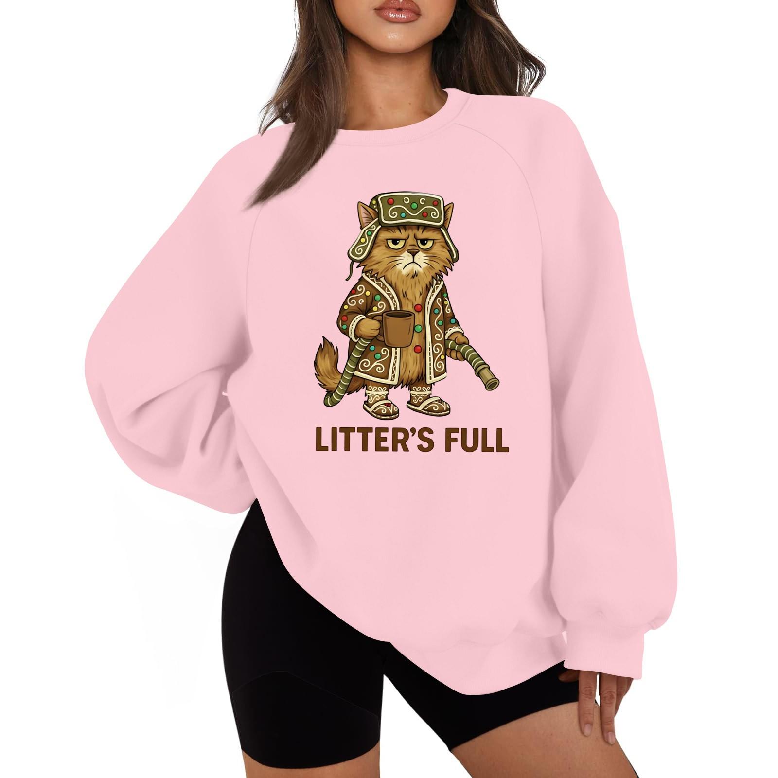 

Женская повседневная модная однотонная толстовка с круглым вырезом и длинным рукавом реглан XL розовый