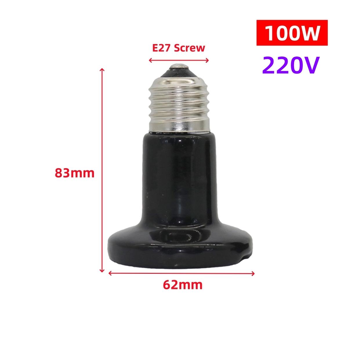 

1Pc Mini Ceramic Heating Lamp 110V 220V Snake Lizard Turtle Heat Lamp Reptile No Light Far Infrared E27 Sauna Lamp 25/50/75/100W
