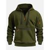Mens Hooded Sweatshirt Casual Sports Pullover With Multi Pockets Waterproof Zipper Fall Winter