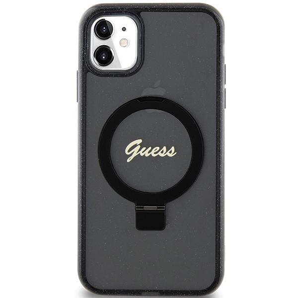 Guess Guhmn61Hrsgsk Iphone 11 / Xr 6.1 Czarny/Black Hardcase Ring Stand Script Glitter Magsafe
