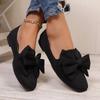 Women's New Flat Single Shoes Women's Large Size Bow Pointed Lazy Shoes