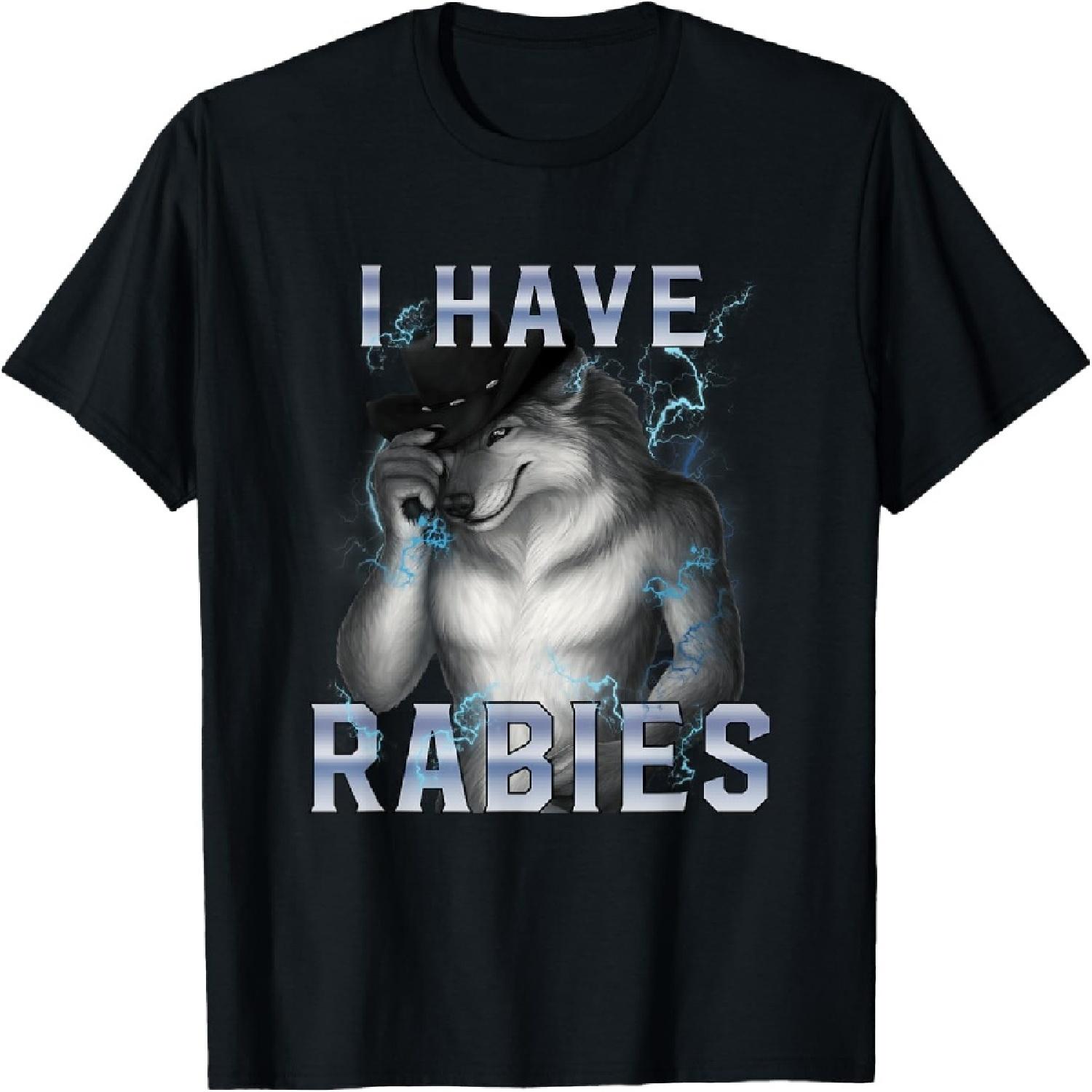 I Have Rabies Unhinged Werewolf Meme Funny Sigma Alpha Wolf T-Shirt S разноцветный