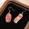 Bohemian Style Geometric Graffiti Design Pendant Earrings for Women's  Creative Vacation Daily Jewelry Accessories Crafts