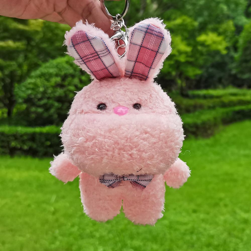 Ins Trendy Cute Pendant Creative Cartoon Girl Heart Rabbit Bear Plush Doll Hanging Bag Schoolbag Accessories