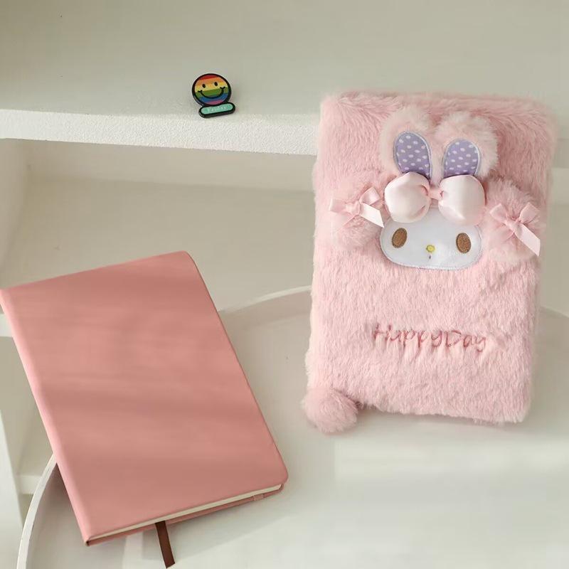 Cute Cartoon Plush Heart Notebook for Girls - Perfect Girly Gift