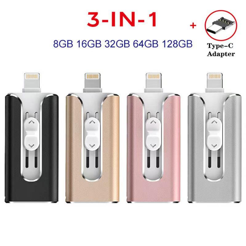 Anpassbarer 3-in-1 USB-Stick für Apple- und Android-Geräte