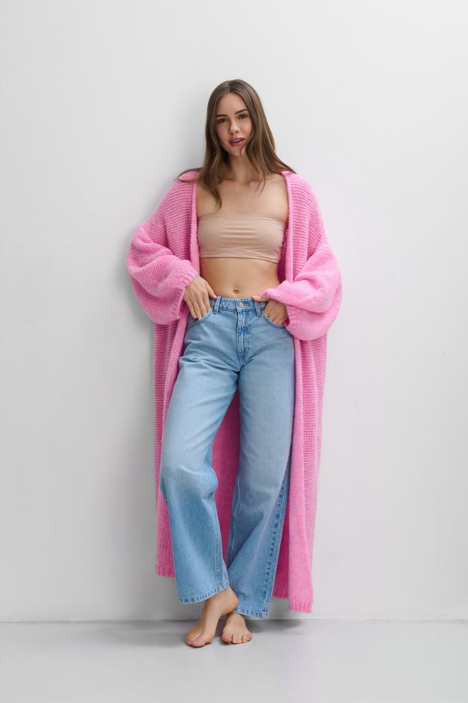 Cloud Embrace Long Cardigan Pink