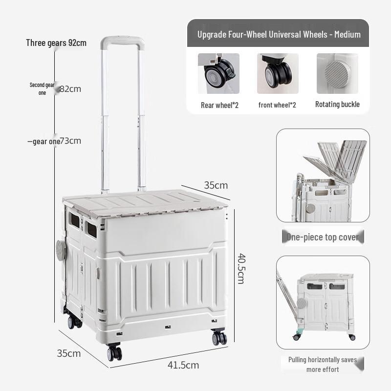 Bingyue Portable Folding Shopping Trolley Medium 50L
