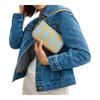 COACH Nolita 19 Plaid Print Top Zip Closure Recycled Polyester Shoulder Tote Small Women's Blue with Yellow
