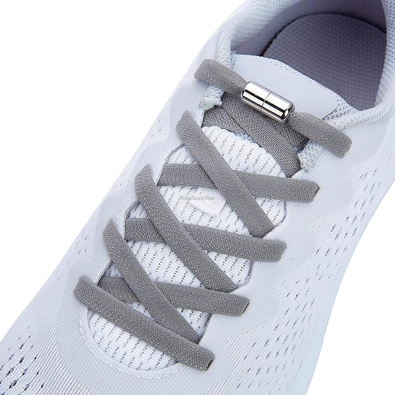 Elastic Laces Sneakers 8mm Wide Flat Rubber Bands Shoelaces Without ties Adult Kids Tennis No Tie Shoe laces Shoes Accessories