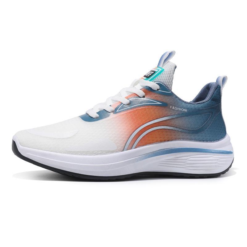 New men's shoes mesh breathable sports shoes casual lace-up student running shoes green men's shoes