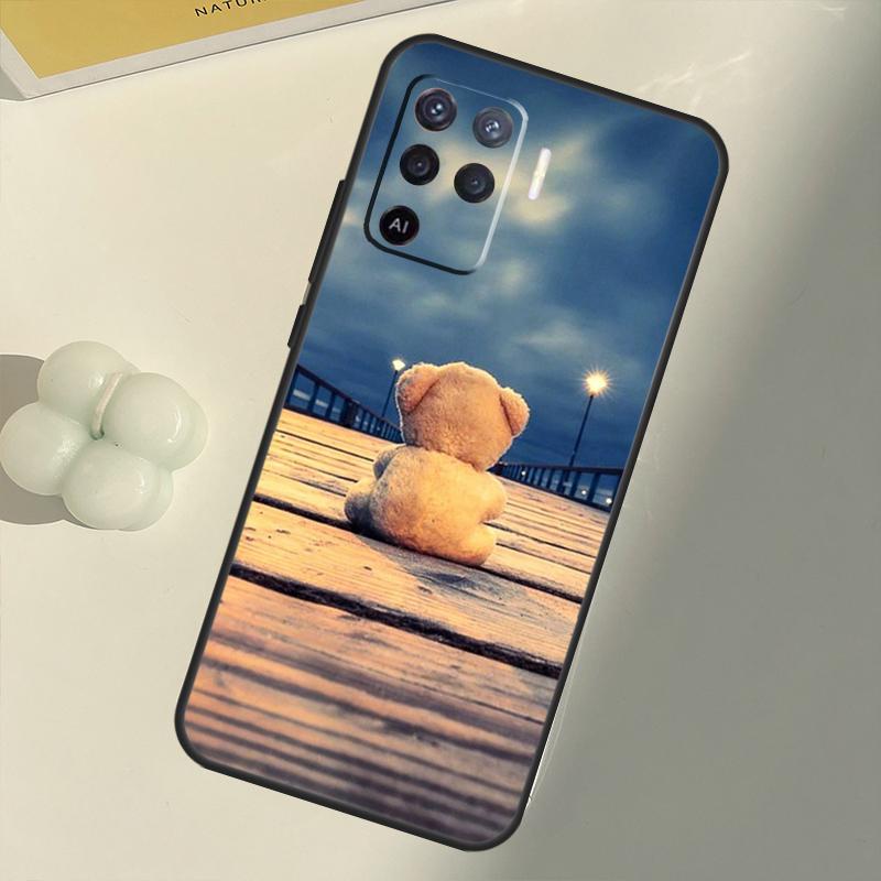 Cute Bear Case For OPPO A74 A94 A54 A1K A15 A16 A52 A72 A83 A91 A93 A53S A5 A9 A31 A53 2020 Cover
