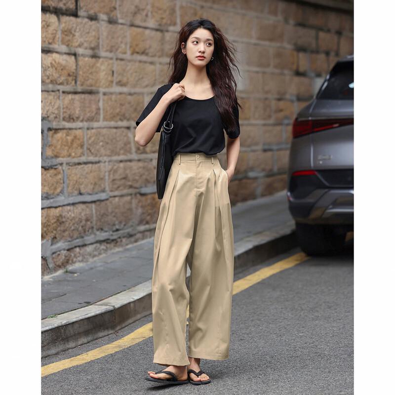 Demana Women's Slimming Casual Layered Ankle Pants