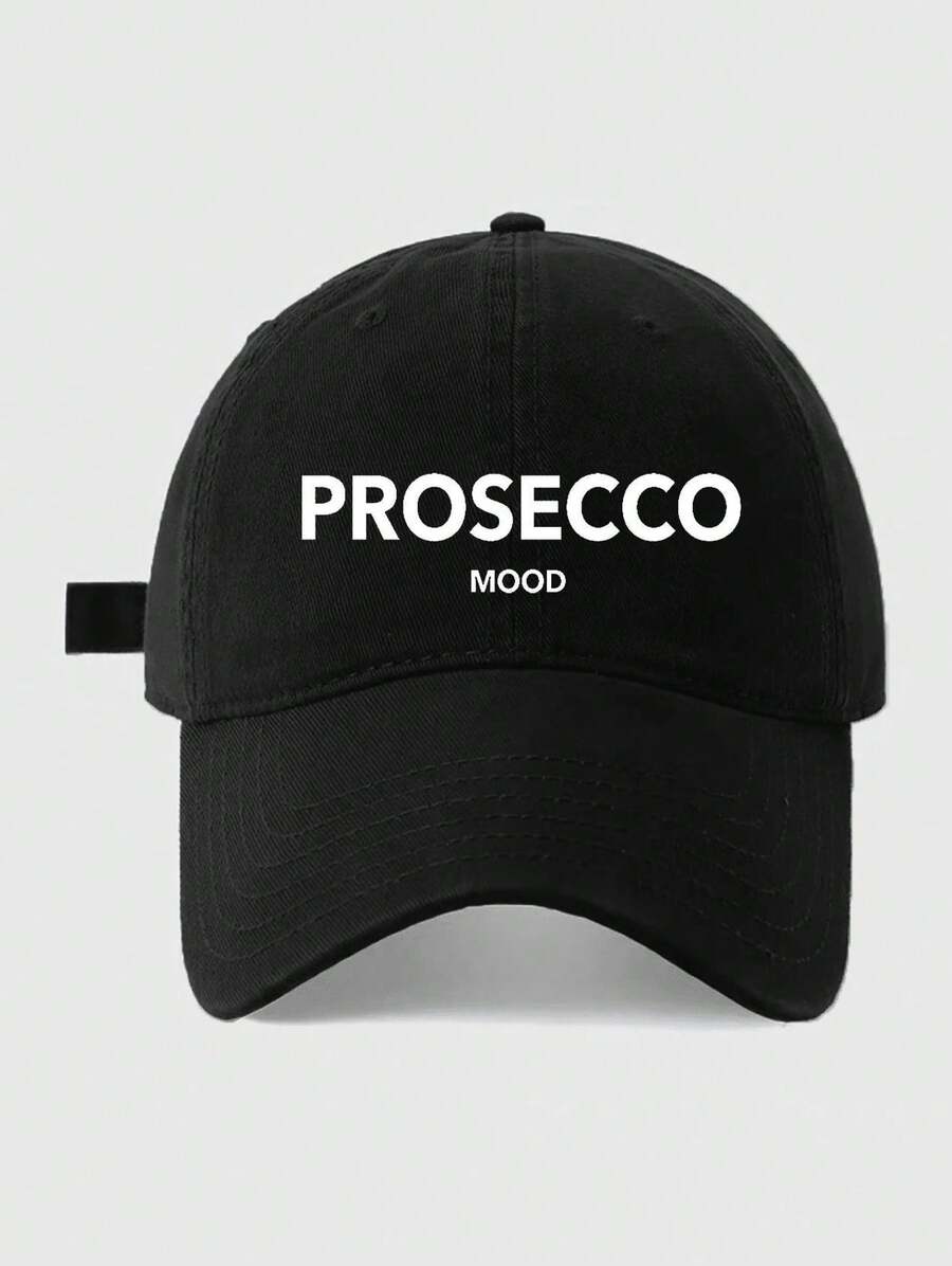 Prosecco Mood Printed Baseball Cap Red Adjustable Casual Dad Hat
