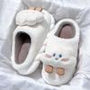New cotton slippers winter warm slippers women's home thick bottom plush couple cotton slippers piled thicker winter