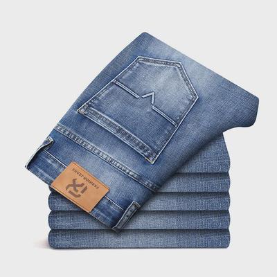 Blugi Bărbătești Retro Elastic Drepți Bumbac Mercerizat