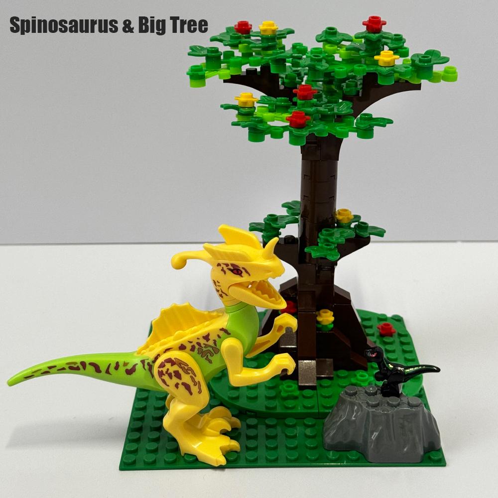 MOC Big Tree Building Block Forest Flowers Small Trees Models Children Toys Gifts DIY Creative Dinosaur Blocks Velociraptor