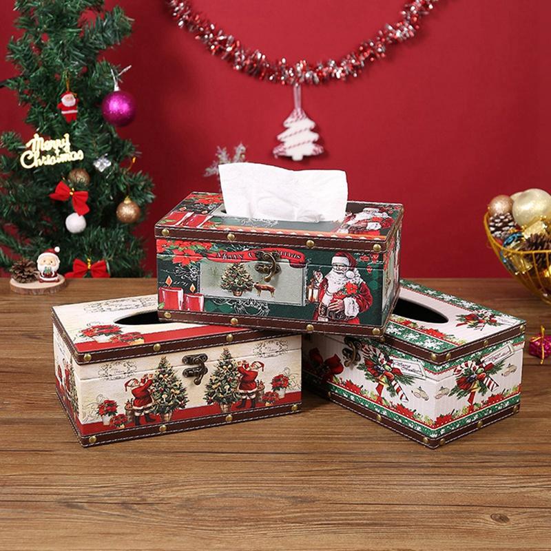 Weihnachten Tissue Box Hause Innen Esstisch Wohnzimmer Kaffee Tisch Desktop Papier Box Tissue Tube