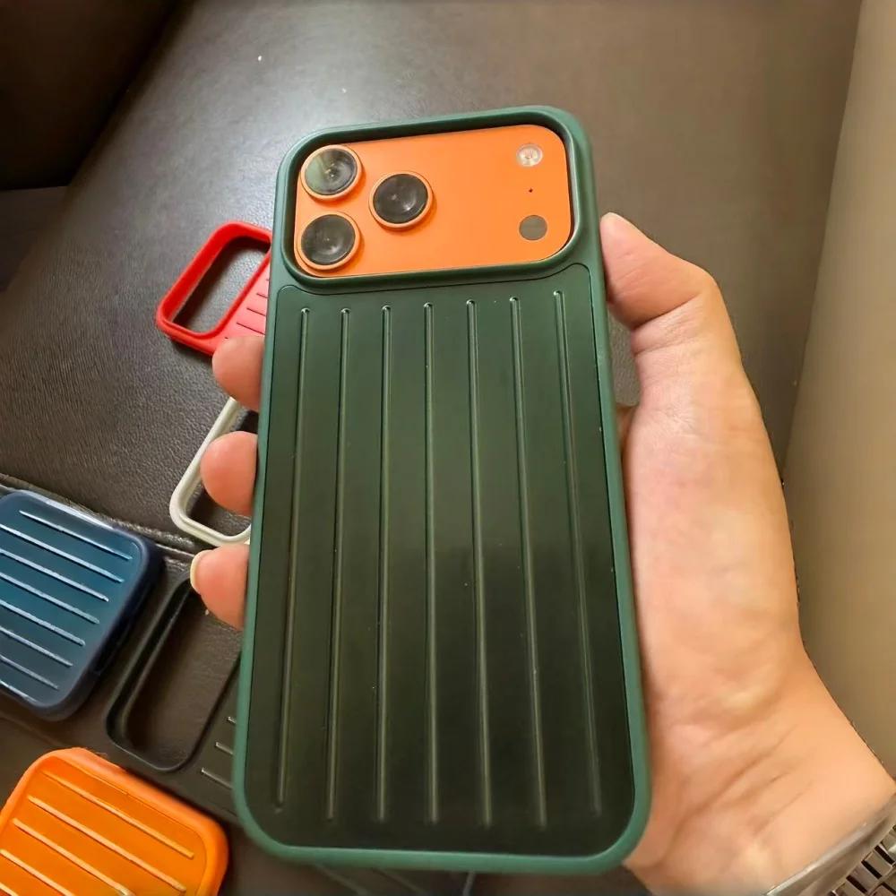 Husă de lux Sle Busines cu senzație de gheață din aliaj cu dungi ondulate 3D pentru IPhone 17 Pro Max 16 15 14 Pro Max Husă de protecție anti-cădere