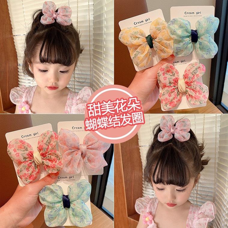 Children'S Bow Hairpin Little Girl Cute Mesh Hairpin Headgear Summer Mori Fairy Beautiful Woman Children'S Clip Hair Accessories