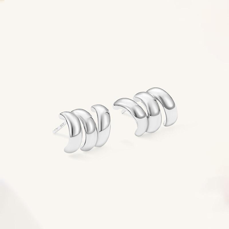 1pair C- type Simple Light Luxury Earrings for Women Couples  Classic Prevent Allergy Design Jewelry Gift Party Accessories