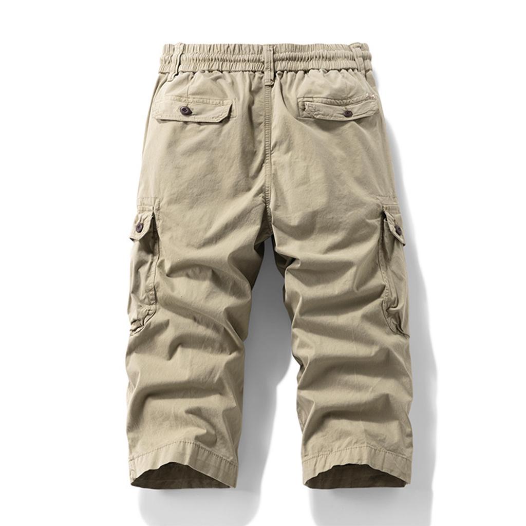Men'S Loose Shorts With Multiple Pockets, Outdoor Casual Cropped Pants
