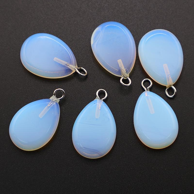 Natural Oval Crystal Stone Pendant Keychain - Simple & Creative Design