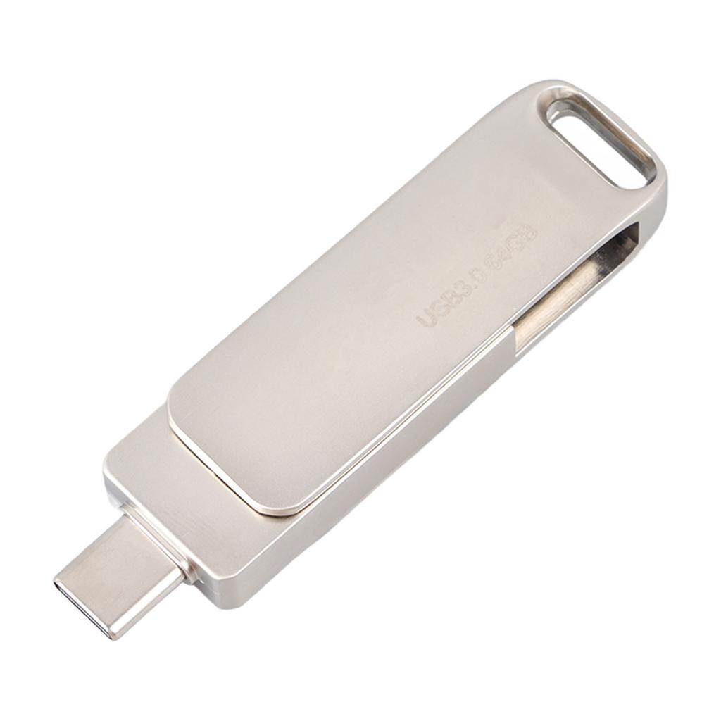 Metal U Disk 2 In 1 Rotatable 64GB Type C Dual Port Metal USB Flash Drive for U Disk Android